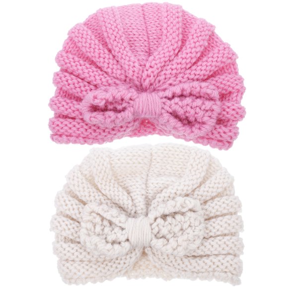 2pcs Baby Crochet Hat Toddler Turban Hat Knitted Beanie Hat Crochet Beanie Caps