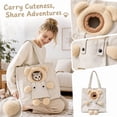 thumbnail image 2 of Dog Bag Carrier Cat Carrier Pouch Puppy Carrier Bag for Small Dogs 0-14 lbs, Cute Bear Pet Canvas Shoulder Carrying Bag for Outdoor Shopping Camping,A, 2 of 6