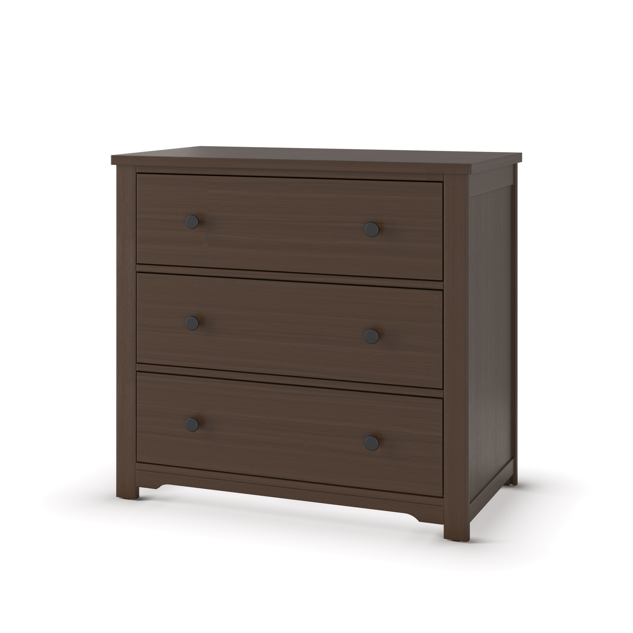 Child Craft Harmony 38" Interlocking 3-Drawer Dresser with Changing Table Topper, Anti-Tip Kit, Brushed Truffle