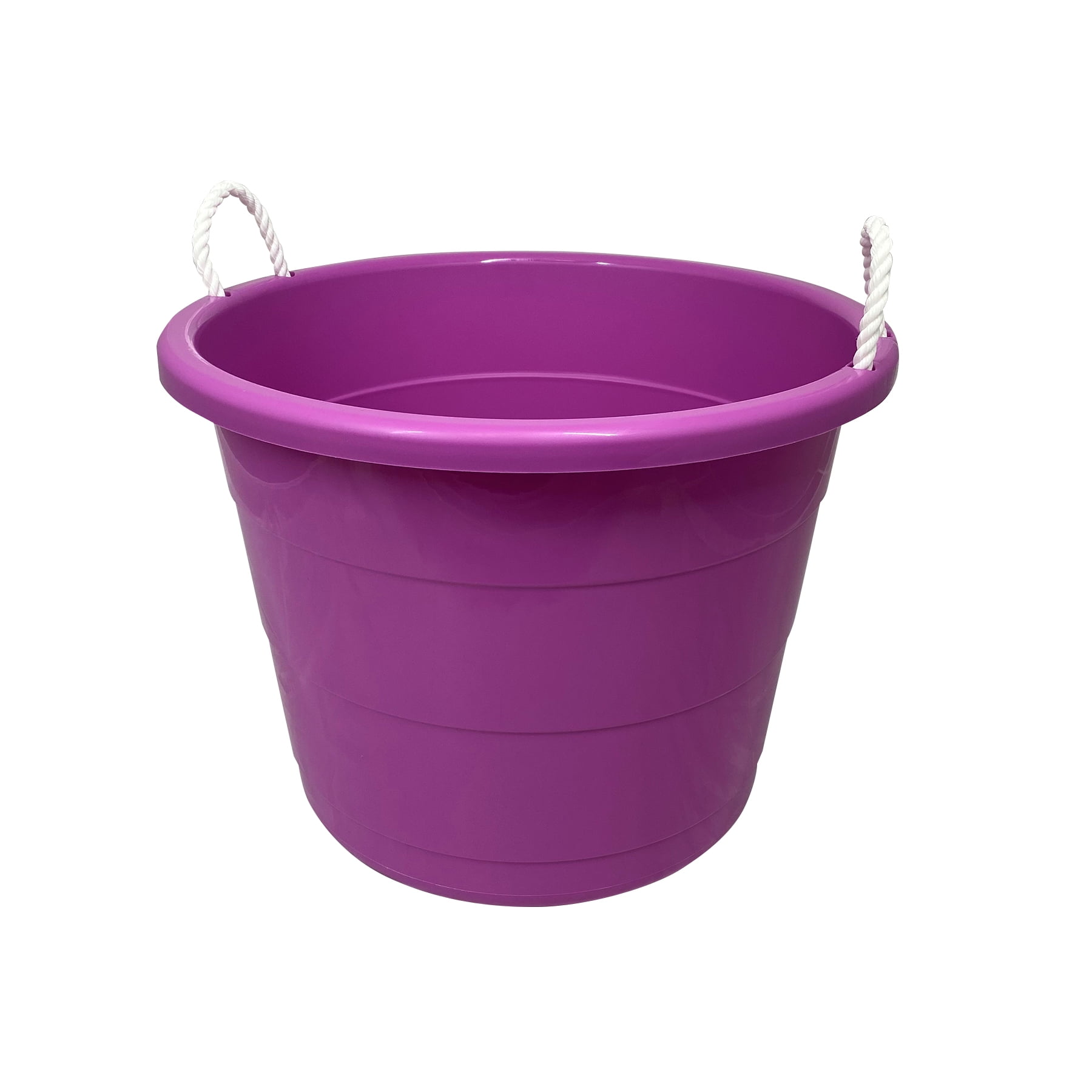 Homz 17 Gallon RopeHandled Storage Tub, Purple, Set of 2