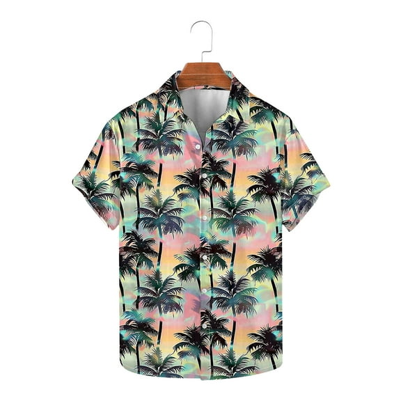 SOOMLON Mens Hawaiian Shirts Short Sleeve Casual Button Down Tropical Beach Shirt Vacation Shirt XL