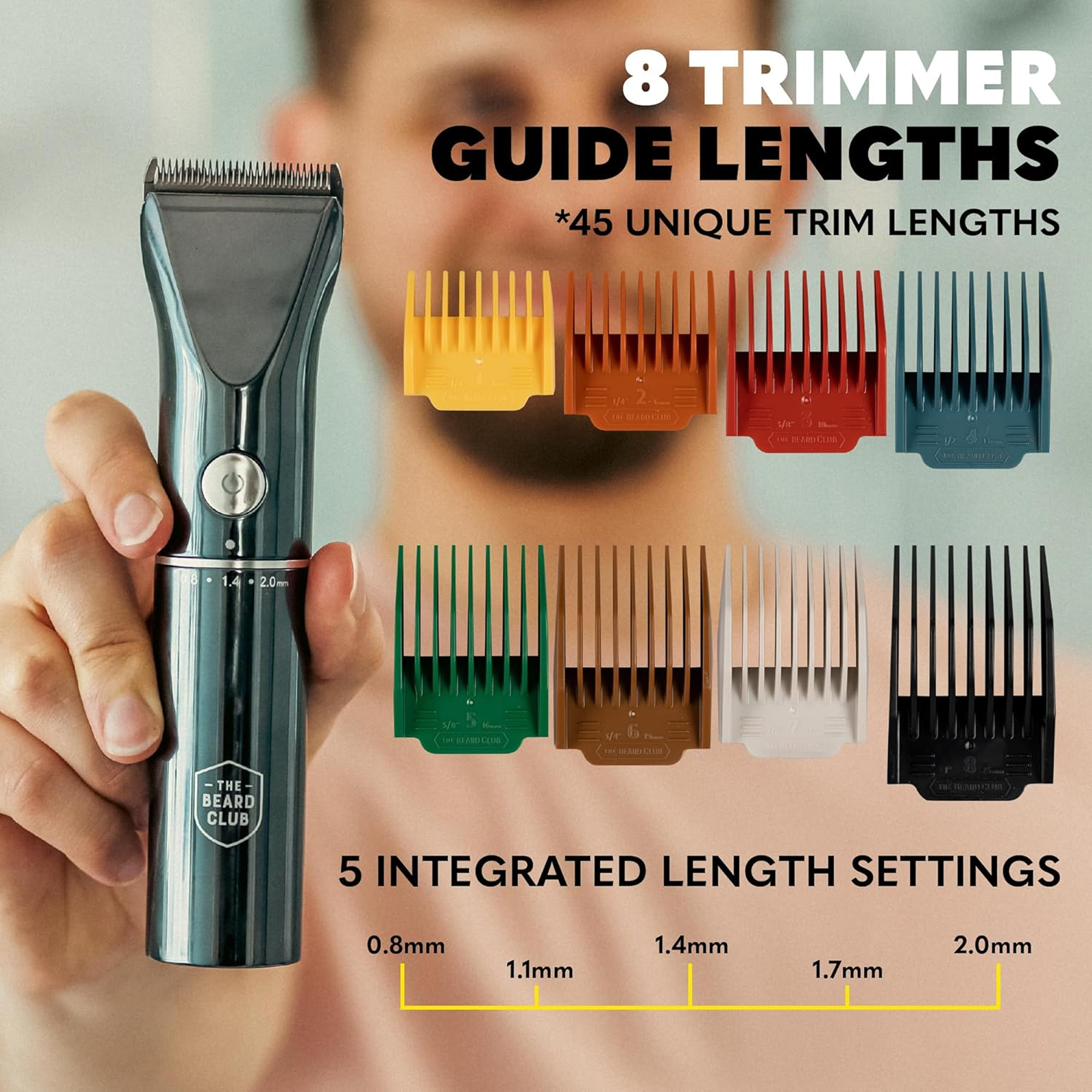 The Beard Club Precision Beard Trimmer, 8 Guides, 45 Settings photo 3