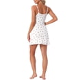 thumbnail image 3 of INSPIRE CHIC Women's Ribbed Babydoll Nightgown Sleeveless Sleep Dress with Ruffle Hem & Bow Detail S Strawberry, 3 of 6