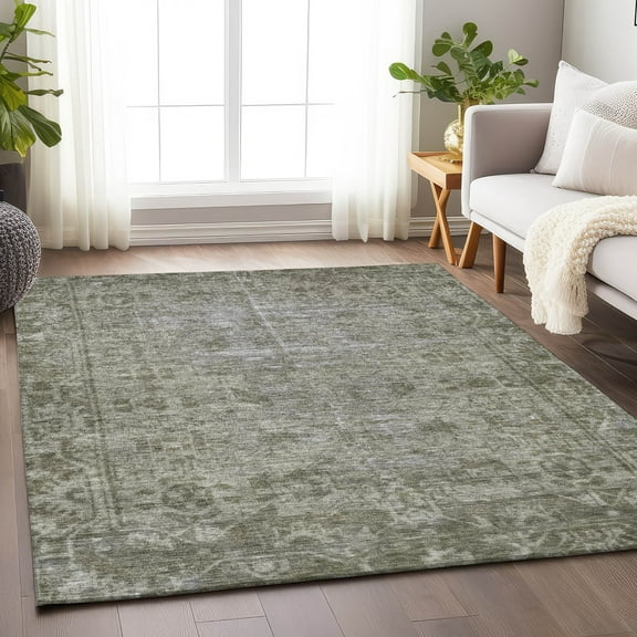 Addison Rugs Chantille Indoor/Outdoor Transitional Geometric, Abstract Taupe Washable Rectangle Rug, 9' x 12'