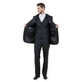 thumbnail image 4 of Steel Navy Solid Shiny Sharkskin 3-PC Regular Modern Fit Suits, 4 of 4