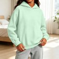 thumbnail image 6 of Vivcore Kids Knit Hoodie Casual Pullover Sweater Soft Cozy Hooded Sweatshirt for Toddlers and Children,Light Green,120, 6 of 8