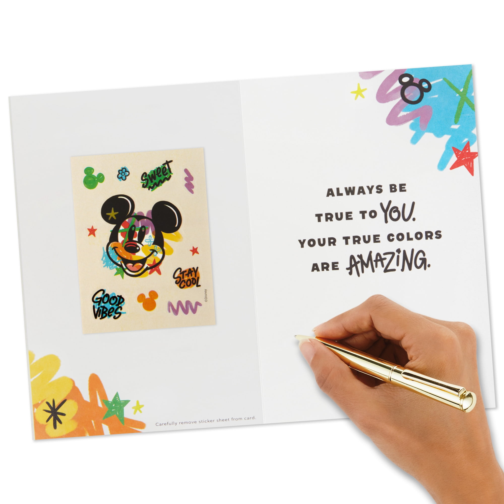 Hallmark Disney Mickey Mouse Birthday Card for Nephew With Stickers (Your True Colors Are Amazing)