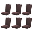 thumbnail image 1 of Yuarrent Fundas para sillas suaves y cómodas de 6 piezas fabricadas con poliéster para una superficie lisa de varios colores Decoración del hogar Café, 1 of 6