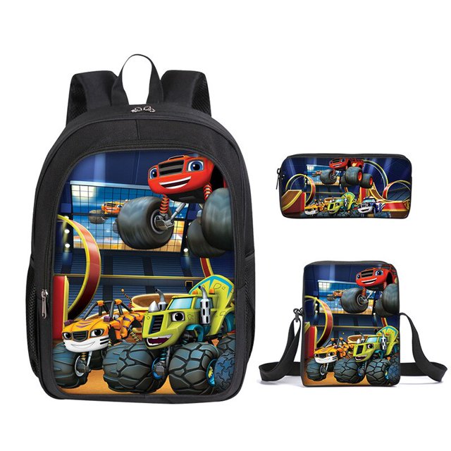 Mochila con estampado de dibujos animados Blaze y The Monster Machines para niños, mochilas escolares para niños, bolsa de libros de viaje de moda, Juego de 3 piezas qym unisex