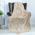 thumbnail image 4 of Marble Print Soft Flannel Fleece Throw Blanket, Mine Pattern Design Natural Fractures Realistic Stained Surface Art, Cozy Plush for Indoor and Outdoor Use, 60" x 80", Orange Sand Brown, by Ambesonne, 4 of 5