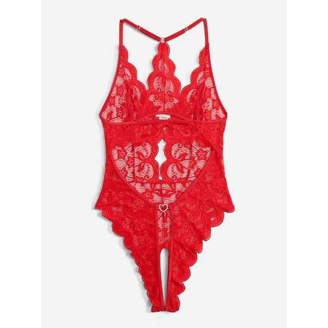 Ropa interior sexy europea y americana con perspectiva de encaje y entrepierna libre, pijama sexy unido