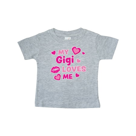 

Inktastic Valentine s Day My Gigi Loves Me Hearts and Lips Gift Baby Boy or Baby Girl T-Shirt