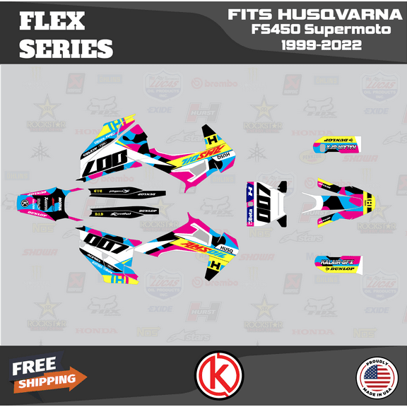 Kalair GFX Graphics Kit for Husqvarna FS450 SUPERMOTO (2019-2022) Flex Series