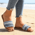 thumbnail image 4 of GJPBGK Women's Pearl Beaded Slide Sandals Casual Summer Flat Sandals Fashion Embellished Slip-On Sandals Comfortable Open Toe Slippers for Beach Travel & Everyday Wear, 4 of 8
