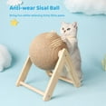 thumbnail image 5 of Cat Scratcher Toy, Cat Scratching Ball Toy, Natural Sisal Scratcher Ball, Spinning Cat Ball Toy, Solid Wood Scratching Toy for Cats & Kittens, Indoor Interactive Pet Toy, 5 of 6
