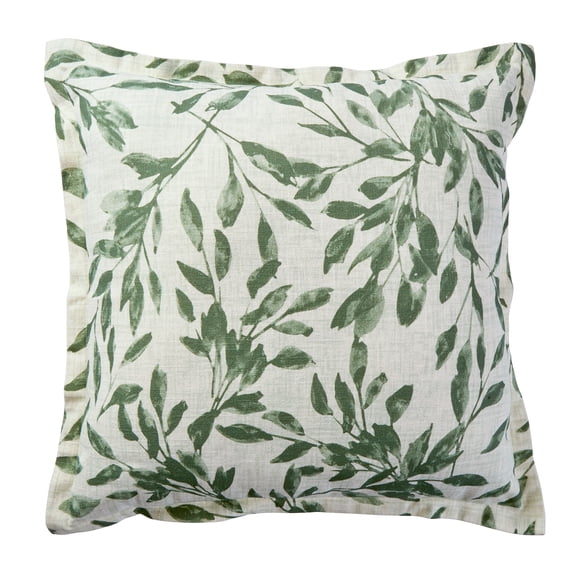 22" x 22" Printed Floral Decorative Throw Pillow Cover with Zip Closure