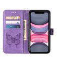 thumbnail image 2 of Mantto iPhone 11 Case, Magnetic Folio Butterfly Patterned Wallet Case, PU Leather with Wrist Strap Credit Card Holder Slots Kickstand Protective Cover For iPhone 11, Lightpurple, 2 of 10