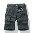 thumbnail image 2 of Shorts de Course pour Hommes Taille Élastique Séchage Rapide Coton Léger Randonnée Cargo Bermuda Gris Foncé L, 2 of 6