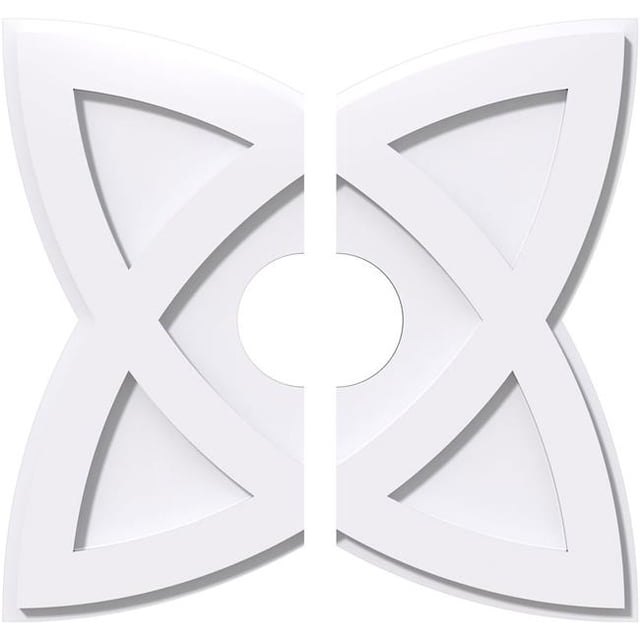 Ekena Millwork CMP18CM2-04000 18 in. OD x 4 in. ID Square Cosmo Architectural Grade PVC Contemporary Ceiling Medallion - 2 Piece