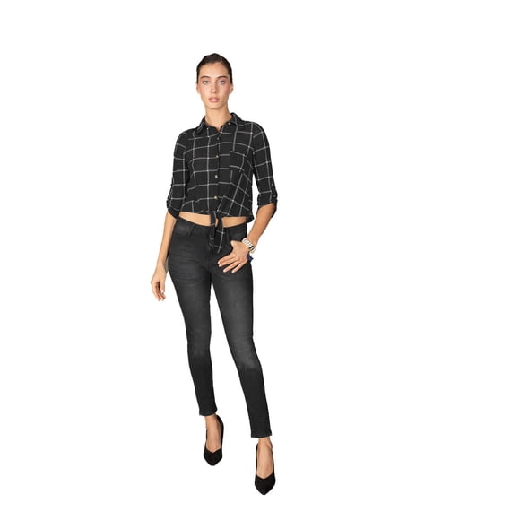 Camisa a cuadros André Badi negro mediana