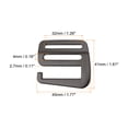 thumbnail image 2 of Unique Bargains 1.26' 32mm Webbing Release G Hook Buckle Adjusters for Backpack Strap, 4Pack Dark Grey, 2 of 5
