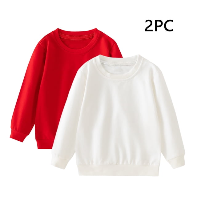 Cowsor Chandail Unisexe pour Enfants en Coton Fin 2 Pcs T-Shirt Bébé Col Rond Manches Longues