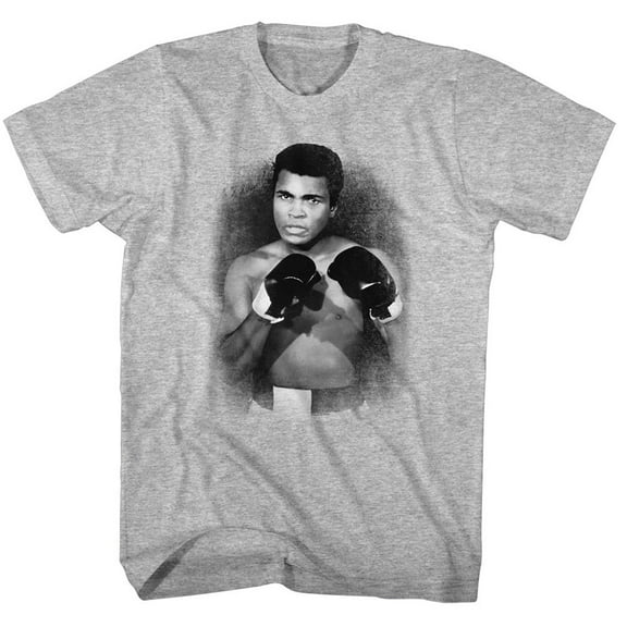 Muhammad Ali Black And White Gray Heather Adult T-Shirt