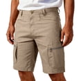 thumbnail image 2 of Domuza Men's Flex Casual Cargo Shorts Lightweight Water Resistant Golf Shorts Stretch Outdoor Work Shorts with Multi-Pocket Khaki 4XL, 2 of 6