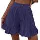 thumbnail image 1 of Pantalones cortos de verano para mujer con cierre de botones, dobladillo con volantes, piernas anchas, pantalones cortos casuales para uso diario, 1 of 6