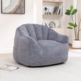 thumbnail image 5 of SESSLIFE Bean Bag Chair for Adults, Faux Fur Bean Bag Sofa with Armrests, High Density Foam Lazy Sofa Chair, Oversized Comfy Lounge Chair for Living Room Bedroom Reading, Gray, 5 of 10