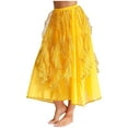 thumbnail image 2 of Haitryli Womens Belly Dance Chiffon Skirt Elastic Waistband Arabian Dance Skirt Dancer Outfits Yellow M/均码, 2 of 7