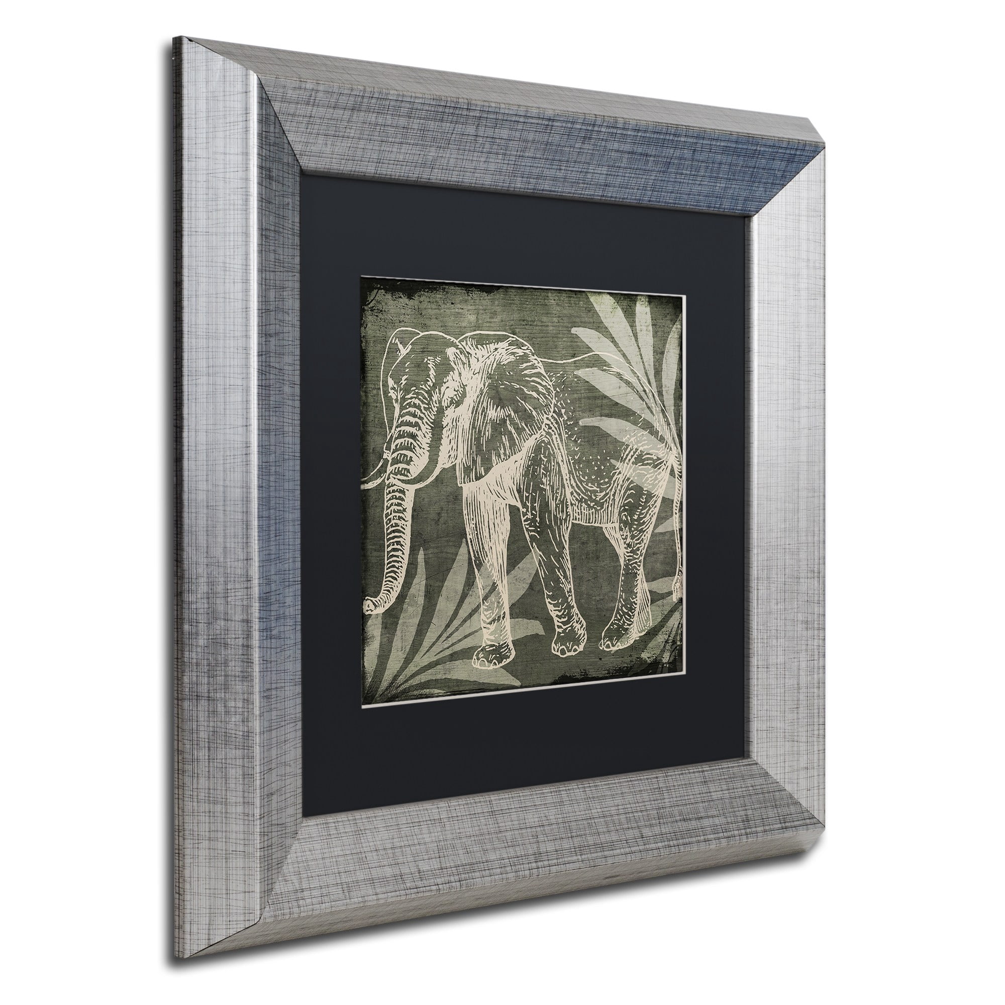 Trademark Fine Art "Elephant 1" Canvas Art by Color Bakery Black Matte, Silver Frame