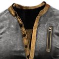 thumbnail image 3 of Mens Shirts, Mens Retro Henley Shirts Muscle Long Sleeve Button Cotton T-Shirt Slim Fit Casual Washed Top, 3 of 4