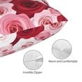 thumbnail image 3 of Honeii Rose Print Pillow Cases,Plush Throw Pillow Covers,Decorative Pillowcase for Sofa, Couch, Living Room-14"x20", 3 of 6