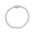 thumbnail image 4 of Rhodium Plated 925 Sterling Silver 5.5mm Encrusted Monaco Chain 16" Jewelry Female Unisex, 4 of 5