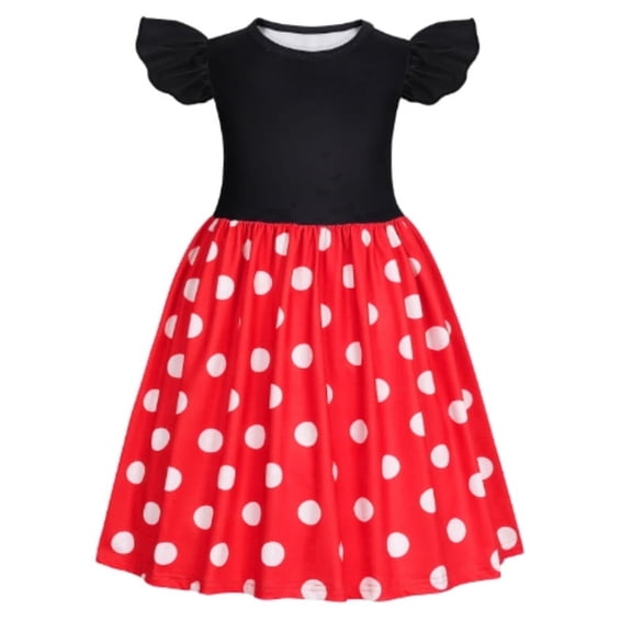 Benylion Toddler Girls Red Polka Dot Dresses Birthday Party Fancy Dress Up Costume for 4-5 Years