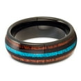 thumbnail image 2 of Turquoise Wedding Ring,Koa Wood Wedding Ring,Tungsten Wedding Ring,Anniversary Ring,Black Wedding Ring, 2 of 4