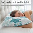 thumbnail image 5 of Turquoise Coastal Small Pillow Covers,Sea Turtle Nautical Coral Summer Beach Breathable Throw Pillow Cases with Invisible Zipper,Decorative Pillowcase Pillows Protectors for Sofa Bed Chair 12"x20", 5 of 9