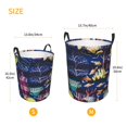 thumbnail image 3 of Fotbe Sea Inhabitans and Herb Cesto de Ropa con Asas, Cesto Impermeable de Gran Capacidad, Bolsa de Lavado para Dormitorio, Cesto de Ropa con Ruedas y Asas-Small, 3 of 6