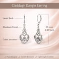 thumbnail image 3 of Charmsy Heart Earrings for Women | Rhodium-Plated Celtic Knot Dangle Earrings, 3 of 6