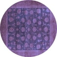 thumbnail image 1 of Ahgly Company Indoor Round Oriental Blue Industrial Area Rugs, 5' Round, 1 of 4