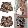 thumbnail image 1 of Women Shorts Fashion Drawstring Leopard Casual Summer Shorts Beach Shorts, 1 of 1