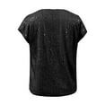 thumbnail image 3 of :“Women's Casual Loose Fit Sleeveless Round Neck Sequin T Shirt For Parties And Fashion” Long Sleeve Shirt for Women Women Shirts with Athletic Tops for Women Loose Fit Pack of Turtle Neck Top for, 3 of 3