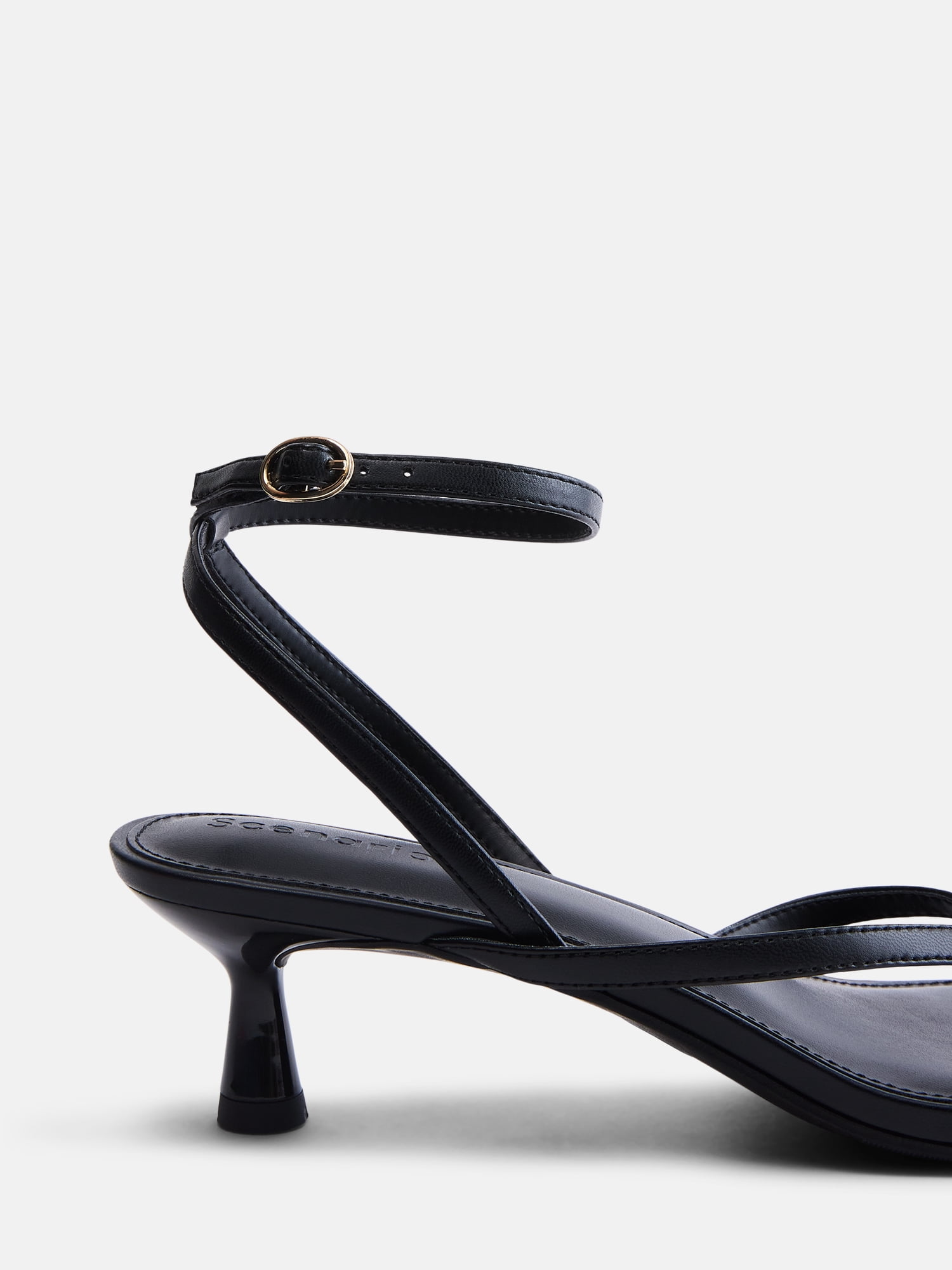 Scenario Women's Strappy Heels with Metal Ornament