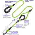 thumbnail image 2 of YIXIGGC Dog Leash,5 FT Heavy Duty Double Handle Dog Leash with Comfortable Padded and Reflective,Rope Dog Leashes for Small,Medium,Large Dogs (Rope-Green) DYF329-2206, 2 of 6