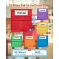thumbnail image 4 of 12 Pack Seat Pocket Organizer for Classroom – Chair Pockets with Name Tag, School Supplies, 4 of 10