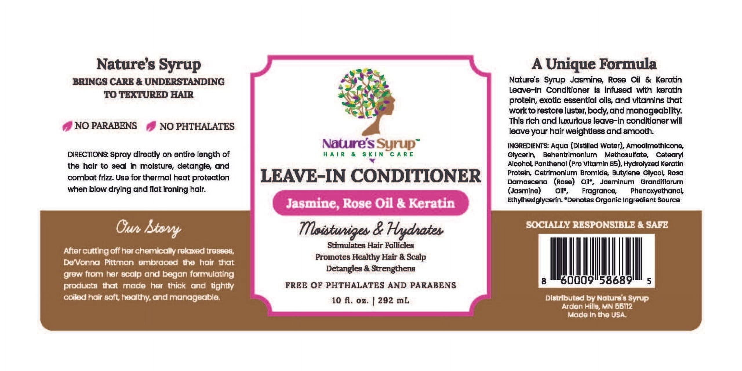 Nature's Syrup Jasmine, Rose Oil & Keratin Leave-In Conditioner, 10 fl oz