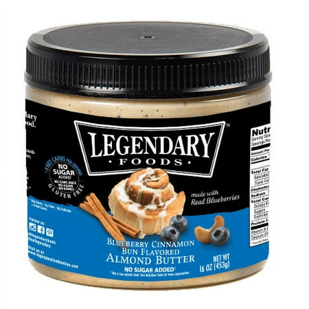 Legendary Foods Blueberry Cinnamon Bun Almond Butter 16oz Jar