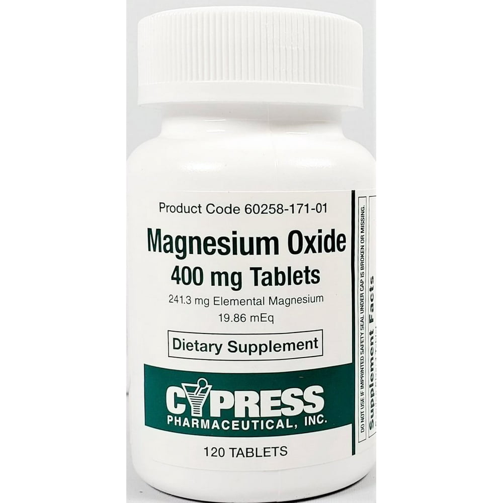 Cypress Magnesium Oxide 400 mg Dietary Supplement Tablets Elemental