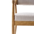 thumbnail image 6 of Christopher Knight Home Upholstered Dining Arm Chairs Set of 2, Rubberwood Frame, Beige+Natural, 6 of 11